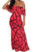 Rose Red Black Off-the-shoulder Maxi Dress